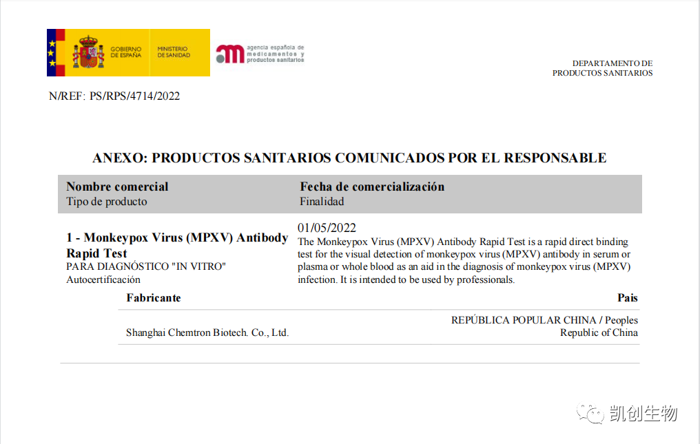 喜讯! 凯创生物猴痘病毒检测试剂盒获得欧盟CE认证